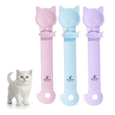 SHAZORY 3PCS cat treat dispenser spoons blue pink purple set for mess-free feeding