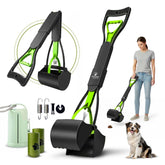 SHAZORY pooper scooper with 28-inch handle for easy yard cleanup.