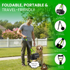 SHAZORY folding pooper scooper neatly fits in car for walks.