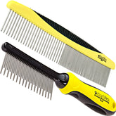 SHEDTITAN metal dog comb detangler 2-in-1 eases pet tangles for faster grooming
