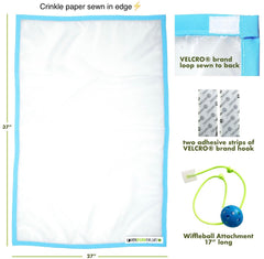 Sheer Fun For Cats playmat under furniture demonstrates versatile hide-and-seek play.