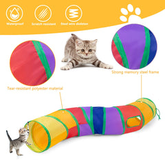 Sheldamy cat tunnel play ball encourages batting and interactive fun