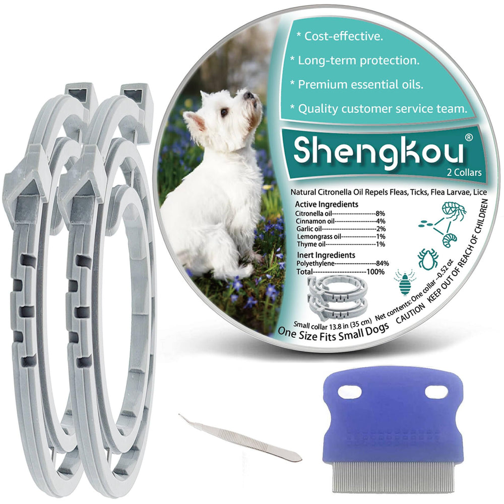 ShengKou natural flea collar for puppies showing six-month protection.