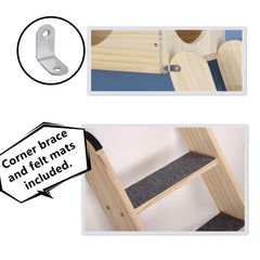 SHENGOCASE cat ladder with carpeted steps encourages scratching and healthy play.