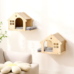 SHENGOCASE left-facing cat wall shelf perch for elevated observation