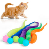 SHENGSEN bouncy ball with tail cat toys in bright colors for active play.