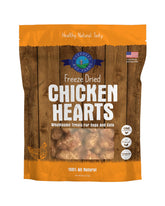 Shepherd Boy Farms chicken heart treat close-up, freeze-dried chunks ideal for training rewards.