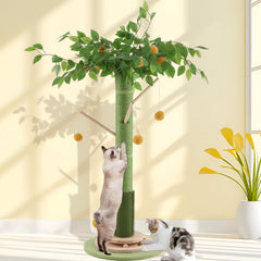 Sheripet 45-inch tall cat scratching post enables full vertical stretch for indoor cats.