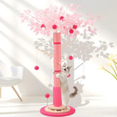 Sheripet 45-inch tall pink cat scratching post provides vertical stretch space for indoor cats.