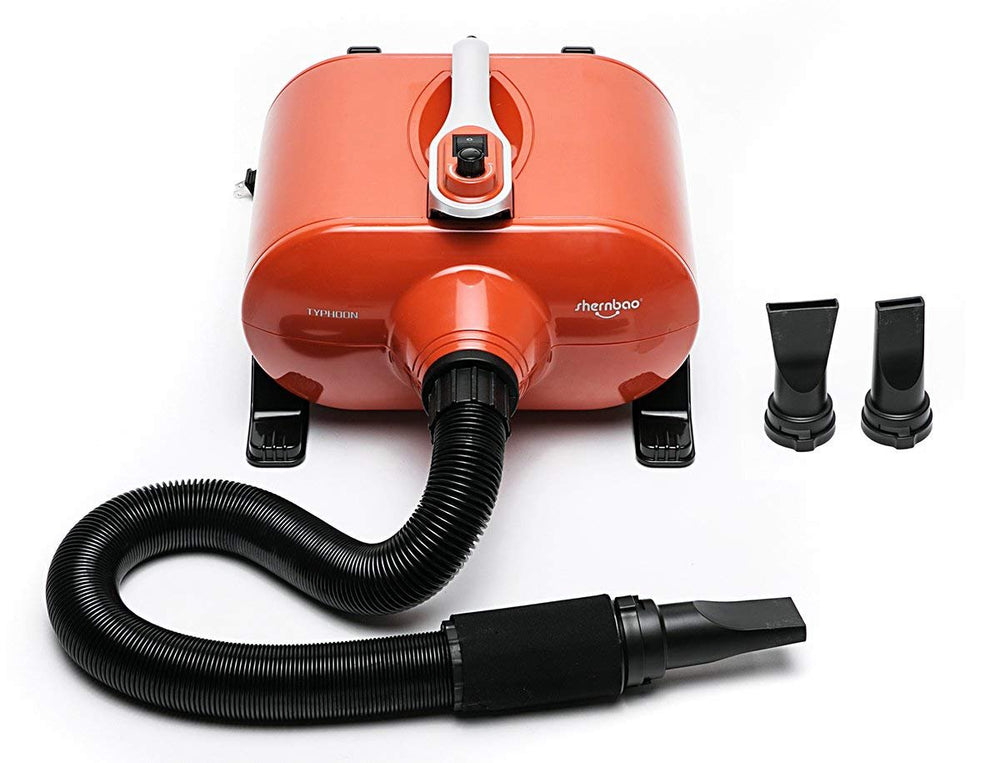 Shernbao high velocity dryer front view showing strong airflow for large dogs