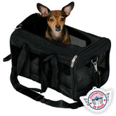 Sherpa Original Deluxe Medium underseat fit demonstrates cabin-friendly sizing for air travel