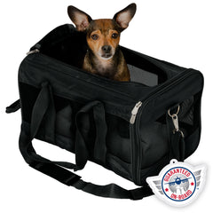 Sherpa Original Deluxe Medium underseat fit demonstrates cabin-friendly sizing for air travel