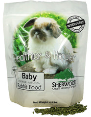 Sherwood Baby Rabbit Food pellets in a bowl for balanced nutrition