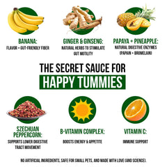 Sherwood Pet Health Papaya tablets label closeup shows natural flavors aiding palatability.