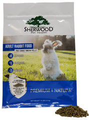 Sherwood Pet Health rabbit food Timothy hay bag closeup emphasizes natural hay base for rabbit nutrition