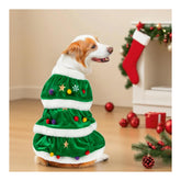 SHIAOMIN WORDERFUL dog Christmas tree dress front view shows festive warmth for chilly outings.