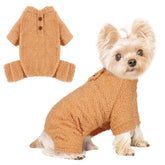 Shifenmei dog sweater winter khaki medium keeps small dogs warm