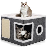 Shikha cat bed large cave grey provides a cozy hideaway for naps indoors.