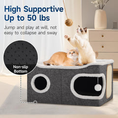 Shikha cat bed spacious 24x17 enables stretching and playful lounging.
