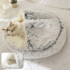 Shinhye cat bed round hooded cave waterproof-bottom keeps it stable on slick floors during play