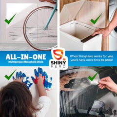 Shiny Hero pet area protection surface cover guards feeding zones and play areas from messes.