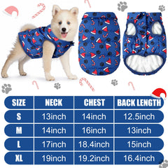 Shinylin Christmas dog coat blue small worn on dog for warmth during chilly strolls