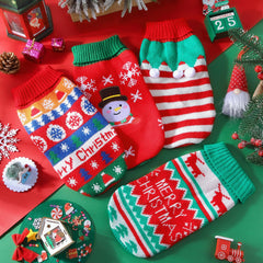 Shinylin dog Christmas sweater Santa hat pattern adds festive flair for photos and parties.