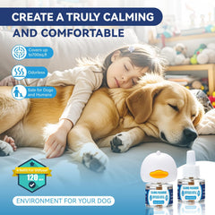 SHIUMORE dog calming diffuser with two plug-in heads in action for easy setup