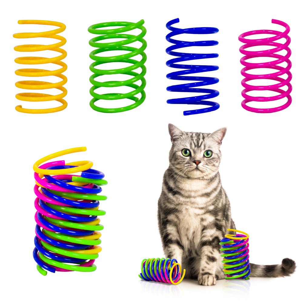 Shizhoo cat spring toy overview with colorful coils for indoor play