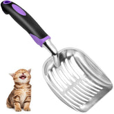 Showvigor cat litter scoop with deep mesh in purple for easy waste separation