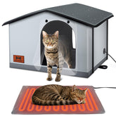 SHU UFANRO weatherproof roof protects pets in outdoor cat house, blocking rain.