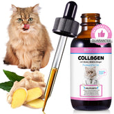 Shuangjia Collagen for Cats bottle front highlighting 2 oz size for skin and coat support