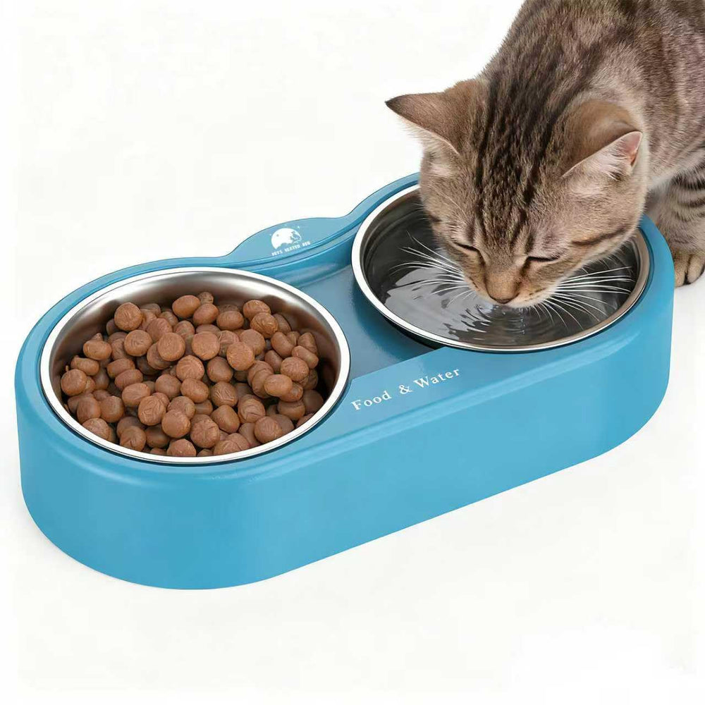 Shylome heated water bowl outdoor side view keeps pets hydrated in cold weather.