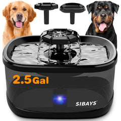 SIBAYS dog water fountain top view highlights large capacity for multi-pet hydration.