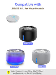 SIBAYS cat fountain PP cotton filter layer closeup captures debris and odor.
