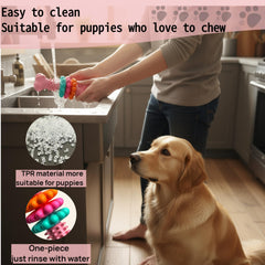 Sidaeren puppy-teething toy easy-clean rinse-friendly after-play cleaning