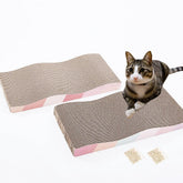 SIDAZON cat scratching board closed view; durable recycled cardboard for lasting scratching