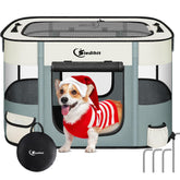 Siedihit dog-cat-playpen front view shows a safe breathable space for pets during play