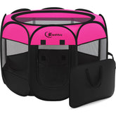 Siedihit dog playpen carrying case enables easy storage and travel.