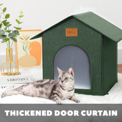 Siedihit outdoor cat house weatherproof coating protects against rain and snow, keeping pets dry.