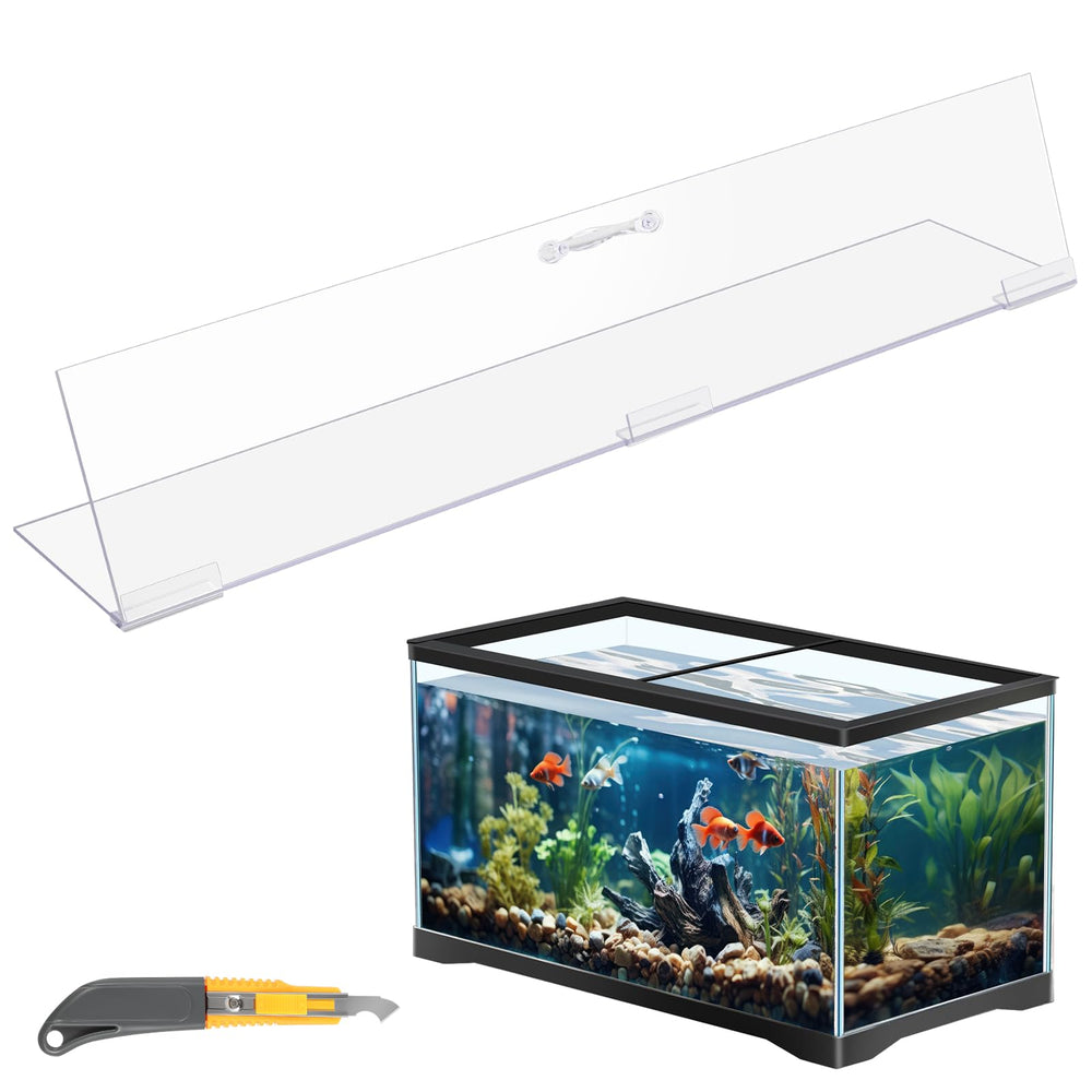 Sieral aquarium canopy 15-37x7-63-inch view demonstrates durable polycarbonate cover for 5-gallon tanks.