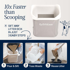 SiftEase litter sifting action demonstrates rapid waste separation