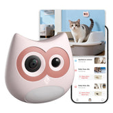 SiiPet LitterLens pink front view: compact cat camera for everyday monitoring.