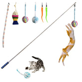 SILFGRLF retractable cat wand extended to 55-1 inches for expansive interactive play