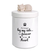 Silkwishes cat urn with lifelike figurine on top for a peaceful memorial