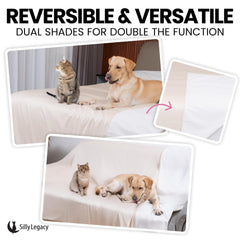 SILLY LEGACY beige bed protector blends with decor while shielding the top layer.