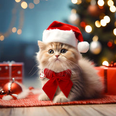 SilTriangle 4-pcs cat collars with breakaway bow in red for festive charm and safety