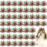 SilTriangle 50pcs Christmas dog bows pack for festive photos and daily wear.