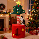 SilTriangle Christmas Cat Tree base offers stable support for energetic indoor cats.