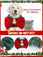 SilTriangle wreath collar on dog showcasing a green strap for a cute festive ensemble